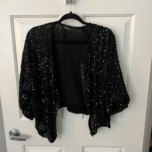 Sparkle & Fade Black Sequin Shrug